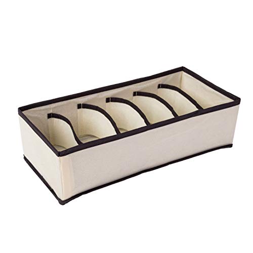 Xena 4 Pack Drawer Organizer Set Closet Underwear Sock Shirt Pantie Organizer Dividers Cream Foldable Clothing Boxes 11, 12, 13 Inch Large Bedroom Storage