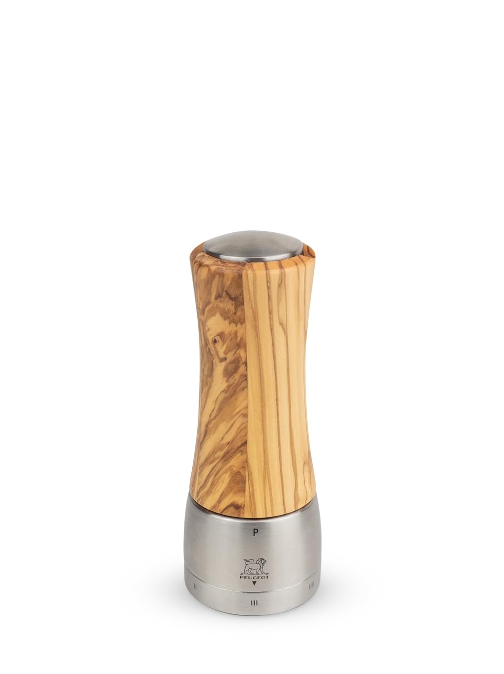 Peugeot - Madras u'Select Manual Pepper Mill - Adjustable Grinder - Stainless Steel & Olive Wood, Natural, 16 cm
