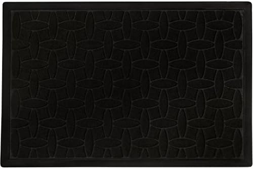 Travelture Door Mats Durable Polyester Surface and Rubber Backing Great for Indoor and Outdoor Use 35.4 x 23.6 inch Standard Door Black Washable Low Profile Floor Mats Remove Dirt Debris