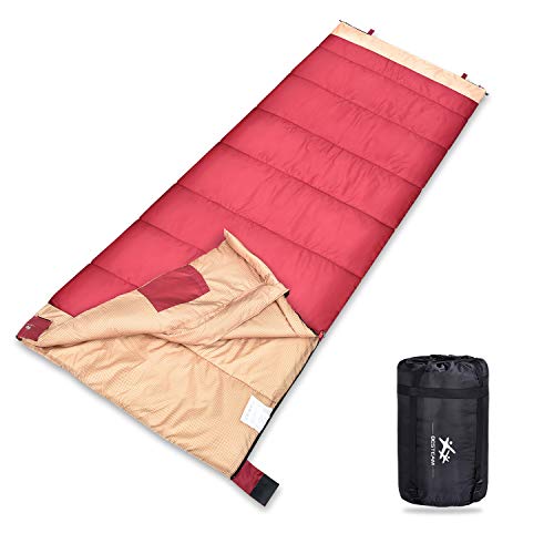 BESTEAM Sleeping Bag, Cool & Cold Weather for Backpacking, Hiking, Family Camping. Queen Size XL! Lightweight, Waterproof Sleeping Bags for Adults, Teens, Truck, Tent, Sleeping Pad