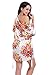 DF-deals Women's Satin Floral Robes for Bride and Bridesmaid Wedding Party Kimono Silk Robes Nursing Gown Short,White,Medium/US 4-6