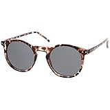 zeroUV - Vintage Inspired Round Horned P-3 Sunglasses with Key Hole Nose (Tortoise Smoke)