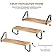 Homemaxs Floating Shelves Wall Mounted Set of 3, Natural Rustic Solid Wood Wall Shelves with 3 Display Modes for Bathroom, Bedroom, Kitchen, Living Room