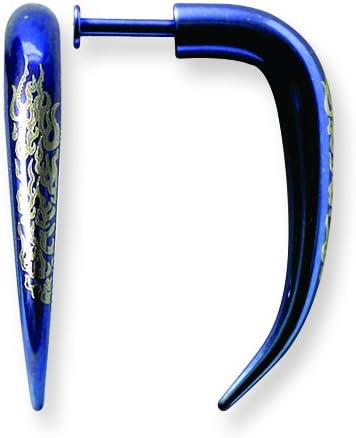 Jewelry By Sweet Pea Plated SGSS Labret w Talon w Laser Etched Designs 14G (1.6mm) 5/16 (8mm