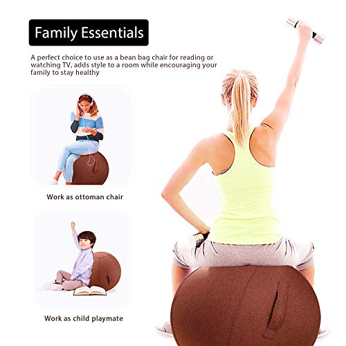 COOLDOT-Palla-da-Yoga-per-Adulti-Sedia-Sferica-con-Fodera-e-Impugnatura-Include-Una-Palla-per-Esercizi-e-Pompa-per-Casa-Ufficio-Pilates-e-Yoga