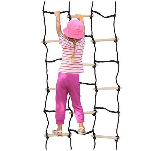 Kids Climbing Cargo Net With Nylon Rope and Wooden Dowels- Fun Outdoor Toy for Balance, Coordination and Strength for… - Image 5