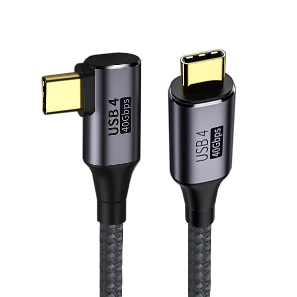 NFHK Angled USB4 Cable 40Gbps with 100W Charging and 8K@60Hz 5K@60Hz USB4.0 Compatible with Thunderbolt3/4 80cm