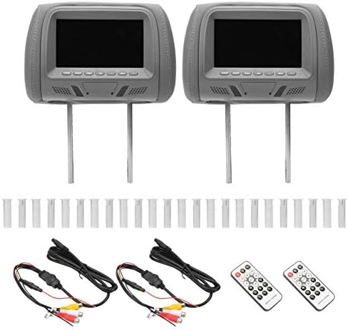 2PCS 7 Inch Car Pillow Monitor LED Digital Screen Headrest Car DVD Monitor Player Car Headrest TV Monitors with Remote Control