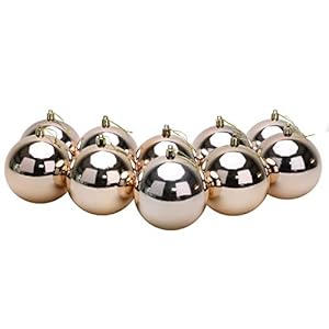 10 extra grote kerstballen in kleur van 100 mm – kerstboomversieringen (rosegoud)