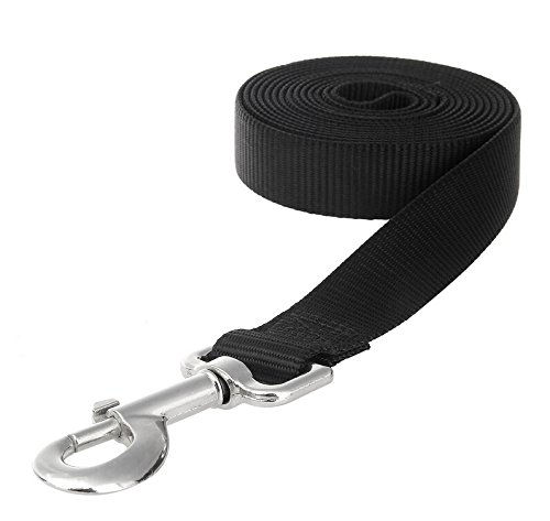 Accod Dog Training Lead Leash Pet Rope Pet Portable Traction Rope Basic Nylon Lead for Small Medium and Large Dogs with Stainless Steel Buckle 2.5m x 2.5cm (Black)