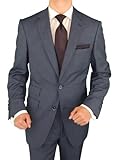 Bianco B Men's Suit Two Button 2 Piece Suit Ticket Pocket Side Vent Jacket
