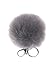 Kelly's Luxury SOft Faux Fox Fur Pom Pom Keychain Bag Purse Charm Silver Ring Fluffy Fur Ball PACK OF 12 (winter-12pack)