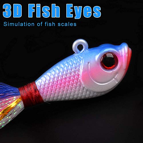 OROOTL Bucktail Jig Angelköder Set, Blinker Angeln Gewichte Köder Fischköder Mischfarbe für Barsch Hecht Forelle Wels 7g… – Bild 6