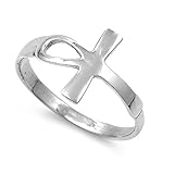 Protection from Harm Ankh Cross Ring Sterling Silver 925 (Sizes 4-10)