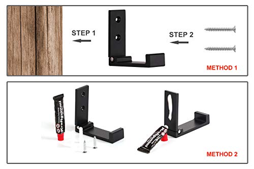 Foldable Adhesive Hooks,Heavy Duty Wall Hooks Zn Cu Alloy Ultra Strong Waterproof Hanger for Robe, Coat, Towel, Keys, Bags, Home, Kitchen, Bathroom (Set of 5) (Black)