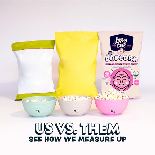 LESSEREVIL HIMALAYAN PINK SALT ORGANIC POPCORN, PREMIUM QUALITY, MINIMALLY PROCESSED, NO VEGETABLE OIL, 0.46 OZ, PACK OF 24