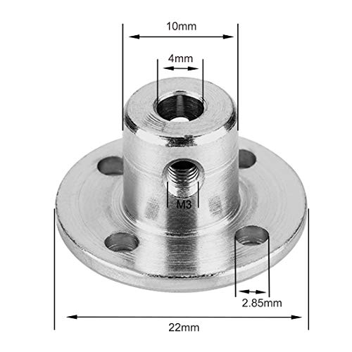 4 Pack 4mm Flange Coupling Connector, Rigid Guide Steel Model Coupler Accessory, Shaft Axis Fittings for DIY RC Model Motors, High Hardness Coupling Connector-Silver.
