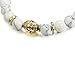 FIBO STEEL 4 Pcs Buddha Bead Bracelets for Men Women Elastic Charm Bracelet Set