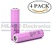 Samsung INR18650-30Q High Drain 3000mAh 3.7V 15A Rechargeable Flat Top Battery, (4 Pcs)
