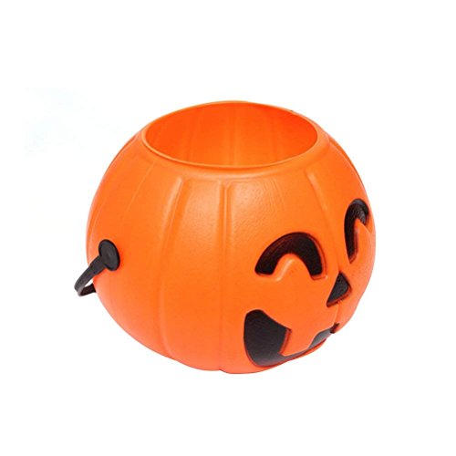 Halloween Pumpkin Shaped Plastic Treat Buckets Halloween Candy Holder Lantern Candy Bucket Halloween Trick or Treat Pumpkin Candy Pail - M - Thumbnail 4