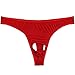 FEESHOW Mens Smooth G String Thongs Open Front Underwear (Large, Red)