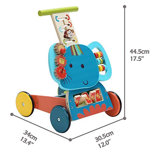 labebe Baby Pushing Walker Toy for 13 Years Old Girl/Boy, Toddler Learning Walker 4 Wheels