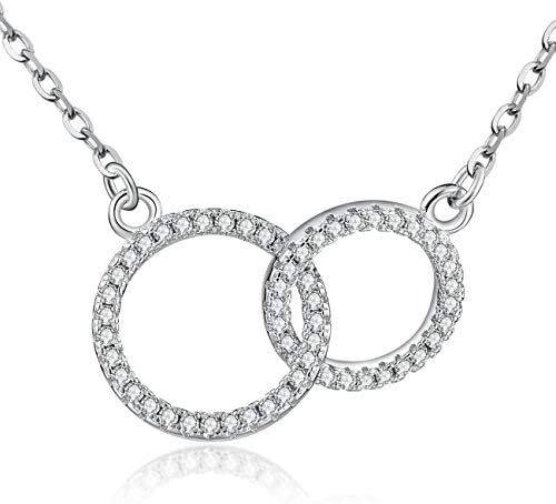 MIIBOO Mother Daughter Necklace/Friendship Necklace Sterling Silver with Luminous Cubic Zirconia, Mothers Day Gifts Set, Friendship Gifts for Women,Best Friend Necklace