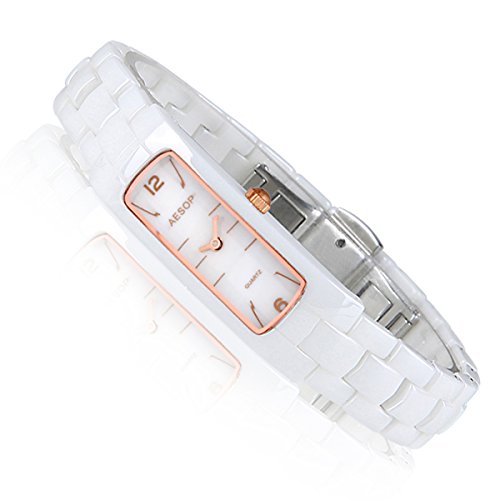 Fanmis 9912 Switzer Luxury Brand Genuine Female White Ceramic Bracelet Watch Retro Fashion Rose Gold