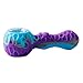 Indestructible Honeycomb Silicone Straw with Cleaner Cover and Glass Free Decor Bowl Inside (Purple/Blue)