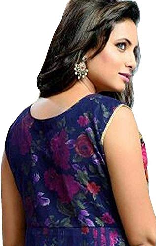 kesari king women's net dress material (bluerose_gold_free size)