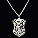 Pug Dog Animal Pendant Silver Plated Punk Pug Pendant Necklace for Pet Lovers