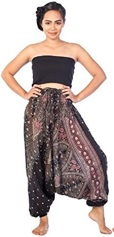 Extreme QualityHarem Pants Baggy Genie Men Women Fisherman Yoga Boho Gypsy Hippie Indian Loose Pants Black B1