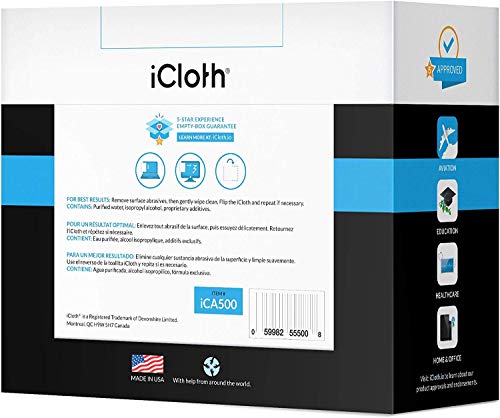 image for iCloth Large Lens and Screen Cleaner Pro-Grade Individually Wrapped We