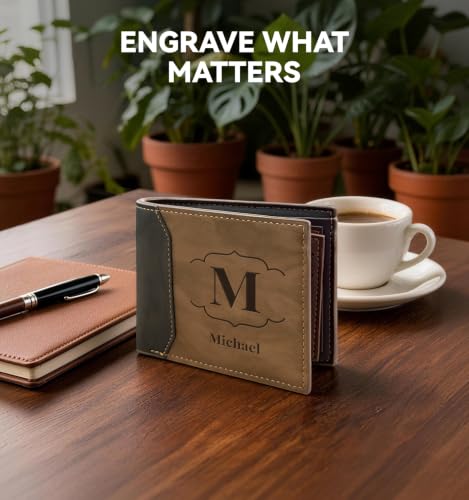 TPone Personalized Engraved Wallet for Men, Custom Text Bifold Wallet