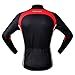 Anhvuu Thermal Fleece Cycling Jersey Shirt Casual Jacket Long Sleeve Black Red Size L