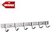 HOMEIDEAS Coat Hook Rack Wall Mounted 17-Inch Brushed Nickel SUS304 Stainless Steel Bath Towel Hook Coat Rail 6 Hooks