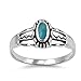 Sterling Silver Women's Simulated Turquoise Tribal Ring Polished 925 Band 9mm Sizes 4-11