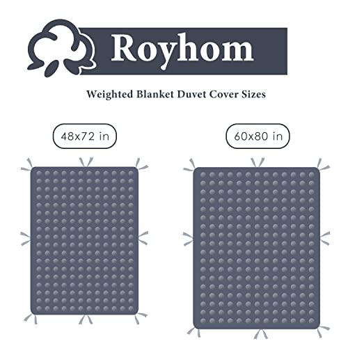 Royhom Duvet Cover for Weighted Blankets 60 x 80 Inches Removable