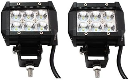 Oz-america 2pcs 18w Cree Led Work Light Bar Spot Beam Off-road Suv Boat 4x4 Jeep Lamp Black