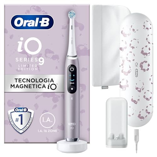 Oral-B Spazzolino Elettrico Ricaricabile iO 9 Rose Quartz Ed.Limitata, 1 Testina Di Ricambio, 1 Custodia Da Viaggio, 1 Astuccio Magnetico 1 Spazzolino
