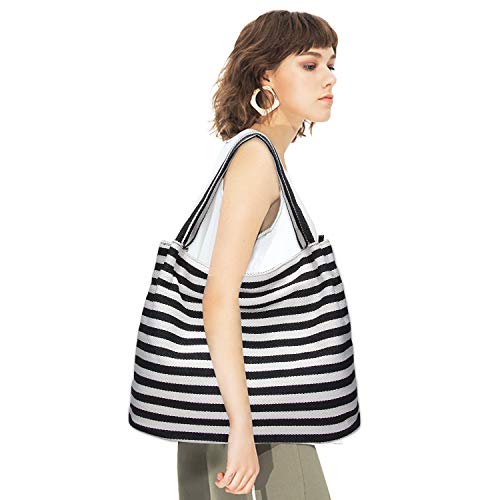 IBFUN Summer Tote Bag for Women Large Beach Bag Canvas Hobo Handbags Ladies Shoulder Bag Satchel Purse