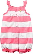 Carter's Baby Girls' Snap-Up Cotton Romper (6M, Ice Cream/Pink)