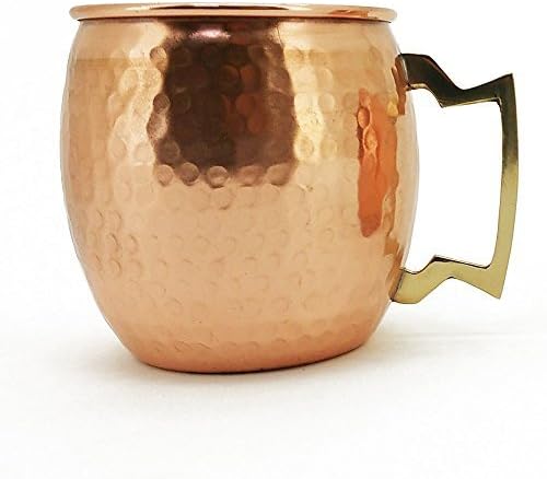 Hammered Finish Moscow Mule Pure Copper Mug,100% Pure Copper/18oz-Set of 6