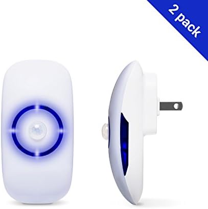 Night light Plug-in LED, Dusk to Dawn &amp; Motion Sensor, Warm White, Instantly Activated Safety Light for Stairs, Hallway, Bedroom, Bathroom, Closet, Baby room, Kitchen, 3 Year Warranty (2-Pack)
