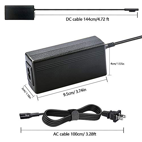 BOLWEO 15V 2.58A Surface Pro Charger, Power Supply Adapter Compatible with Microsoft Surface Pro 3 4 5 6 7, Surface Laptop 1 2, Surface Go Charger Cord