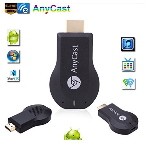 SaferCCTV(TM) HDMI TV Stick Anycast M2 Plus Miracast/ Chromecast HD 1080P TV Stick Wireless WiFi Display Dongle for IOS Apple iPhone iPad Android Smartphone Windows Mac