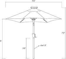 Amazon Com Flame Shade 7 5 Ft Outdoor Patio Umbrella With Solar Led Lights And Tilt Beige Garden Outdoor