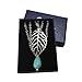 Women's Day Gift Multi-chain Bohemian Style Armlet Armband Simulated Turquoise Bead Chain Silver Leaf