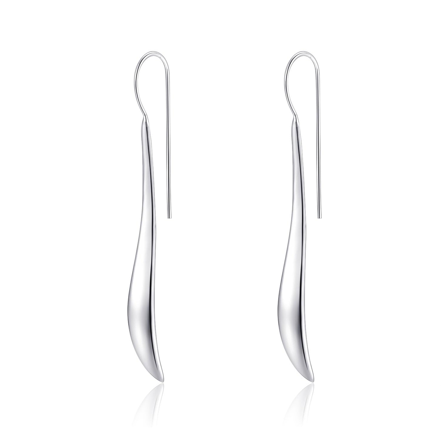 MetJakt Women's Earrings 925 Sterling Silver Fashion Dangle Drop Jewelry Trendy Simple Options in Silver Gold Rose Gold for ladies (Sterling Silver)