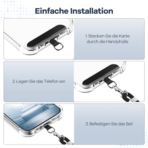 caslord Handyband Universal, Handy Lanyard mit Universelles Patch, Handyband mit Hülle kombinierbar, Einstellbar und Abnehmbar